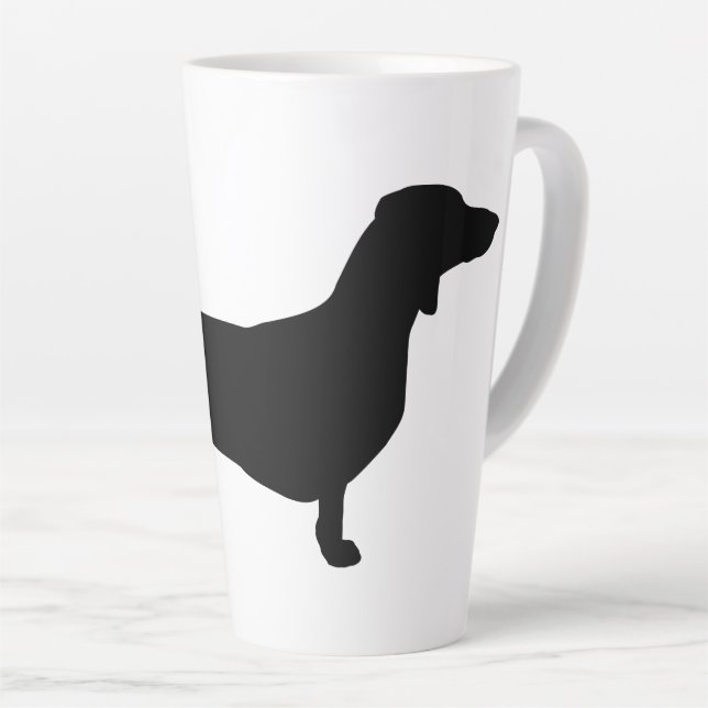 Dackel Kurzes Haar - Silhouette 1 Milchtasse (Rechte Ecke)