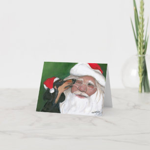 Dackel Kuss für Santa Hunde Kundenkarte Karte