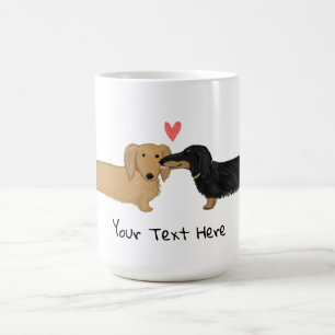 Dackel Kuss mit Herz Dackel Hunde in Liebe Kaffeetasse