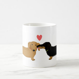 Dackel Kuss mit Herz Dackel Hunde in Liebe Tasse