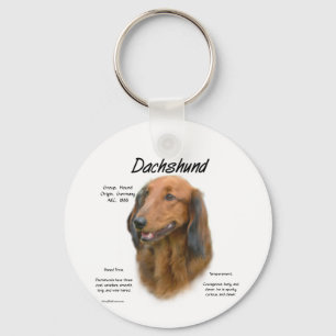 Dackel (Langhaar) Geschichtsdesign Schlüsselanhänger