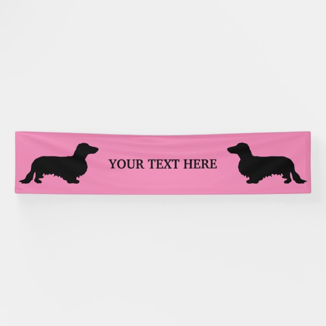 Dackel Langhaar - Silhouette 1 Banner (Horizontal)