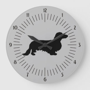 Dackel Langhaar - Silhouette 1 Große Wanduhr