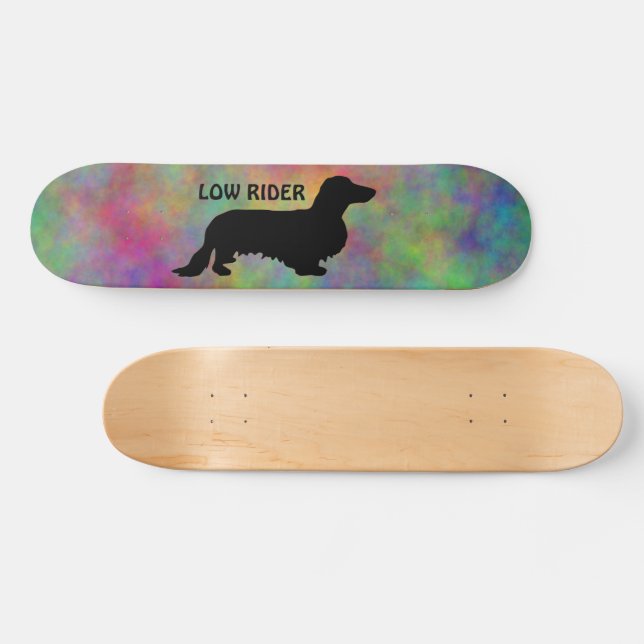 Dackel Langhaar - Silhouette 1 Skateboard (Horizontal)