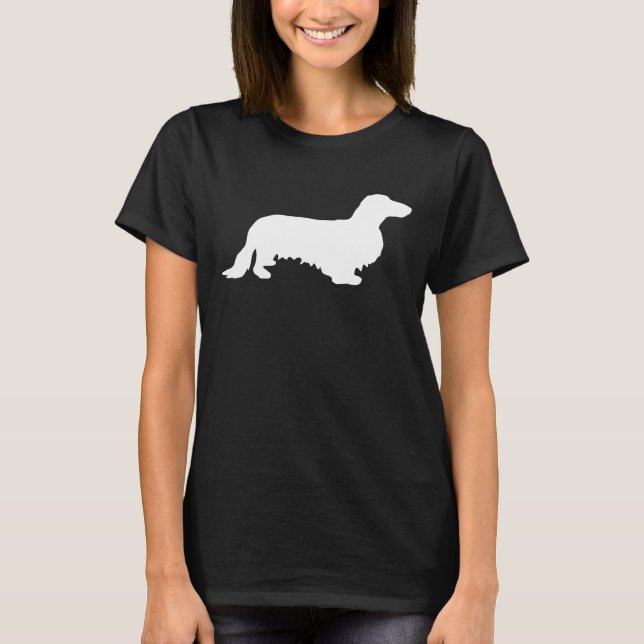 Dackel Langhaar - Silhouette 2 T-Shirt (Vorderseite)