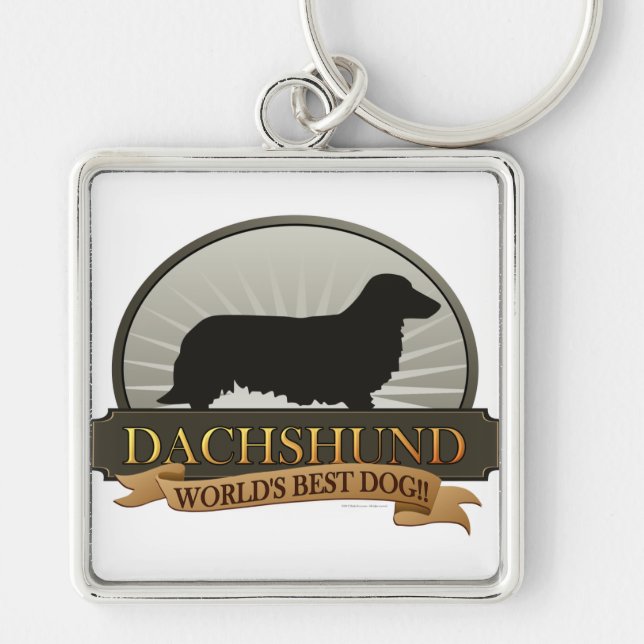 Dackel [langhaarig] schlüsselanhänger (Vorne)