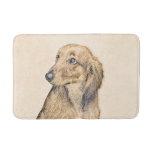 Dackel (langhaarige Malerei) - Originale Hundekuns Badematte