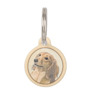 Dackel (langhaarige Malerei) - Originale Hundekuns Haustiermarke