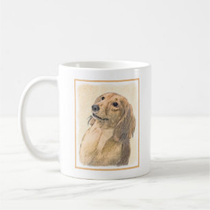 Dackel (langhaarige Malerei) - Originale Hundekuns Kaffeetasse
