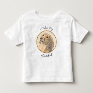 Dackel (langhaarige Malerei) - Originale Hundekuns Kleinkind T-shirt