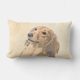 Dackel (langhaarige Malerei) - Originale Hundekuns Lendenkissen