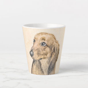Dackel (langhaarige Malerei) - Originale Hundekuns Milchtasse