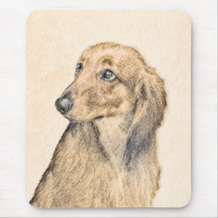 Dackel (langhaarige Malerei) - Originale Hundekuns Mousepad
