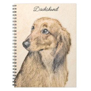 Dackel (langhaarige Malerei) - Originale Hundekuns Notizblock