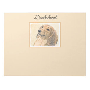 Dackel (langhaarige Malerei) - Originale Hundekuns Notizblock