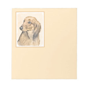 Dackel (langhaarige Malerei) - Originale Hundekuns Notizblock