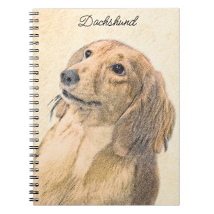 Dackel (langhaarige Malerei) - Originale Hundekuns Notizblock
