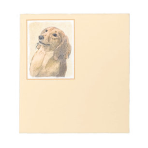 Dackel (langhaarige Malerei) - Originale Hundekuns Notizblock