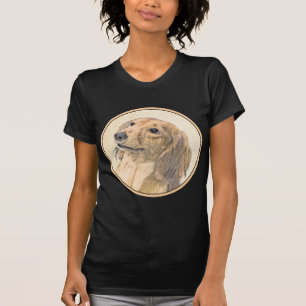 Dackel (langhaarige Malerei) - Originale Hundekuns T-Shirt