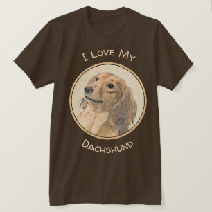 Dackel (langhaarige Malerei) - Originale Hundekuns T-Shirt