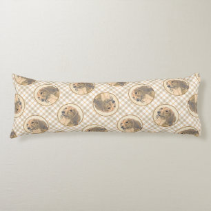 Dackel Langhaariges Rotes Gemälde Original Hundkun Seitenschläferkissen