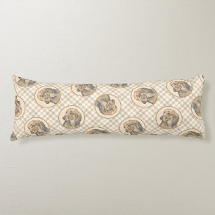 Dackel Langhaariges Rotes Gemälde Original Hundkun Seitenschläferkissen