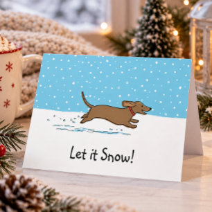 Dackel Lass es schnee - Happy Dackel Hund Weihnach Feiertagskarte