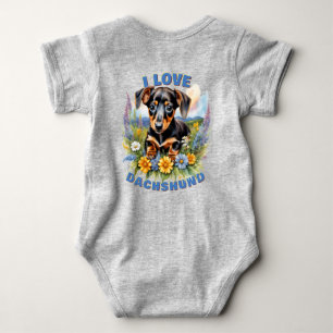 Dackel Liebe Baby Bodysuit Strampler