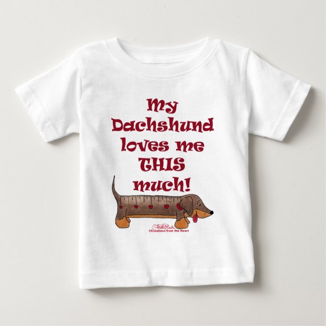 Dackel Liebe Baby T-shirt (Vorderseite)