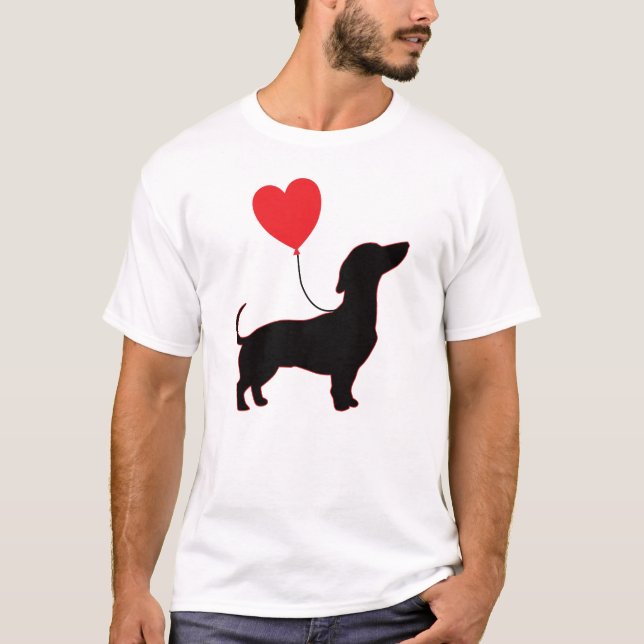 Dackel Liebe Ballon: Dackel Vater Edition T-Shirt (Vorderseite)