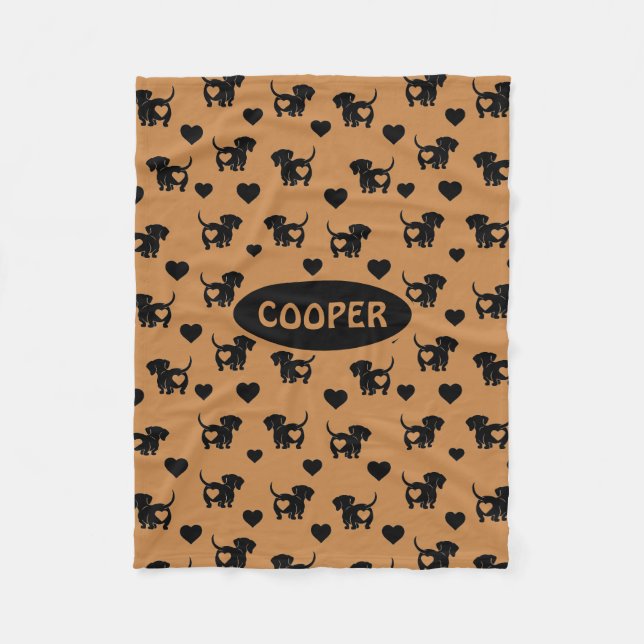 Dackel Liebe Fleece Dog Blanket (Vorderseite)