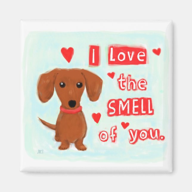 Dackel Liebe | Funny Dackel Hund Valentine Magnet (Vorne)