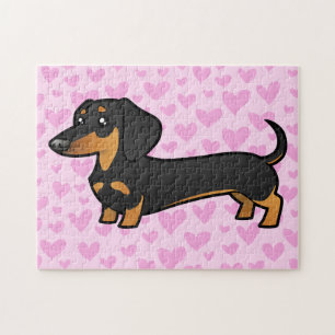 Dackel-Liebe (glatter Mantel) Puzzle