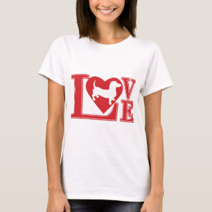 Dackel Liebe Herz T-Shirt