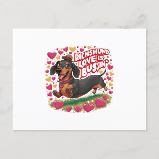 Dackel Liebe ist Bussin Einladungspostkarte