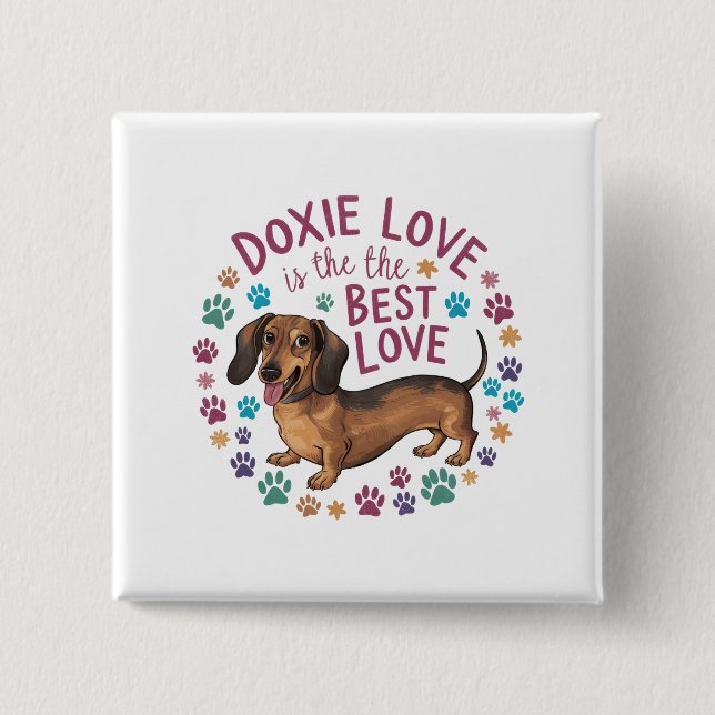 Dackel Liebe ist die beste Liebe Button (Vorderseite)