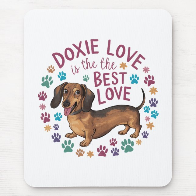 Dackel Liebe ist die beste Liebe Mousepad (Vorne)