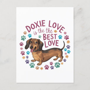 Dackel Liebe ist die beste Liebe Postkarte