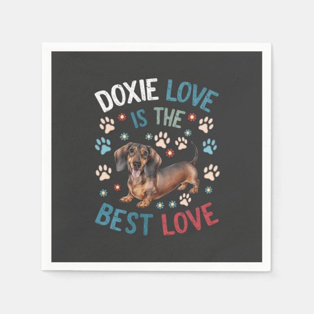 Dackel Liebe ist die beste Liebe Serviette (Vorderseite)