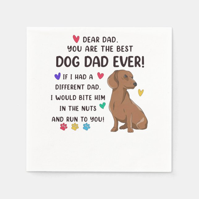 Dackel liebe Vater Sie sind die besten Serviette (Vorderseite)