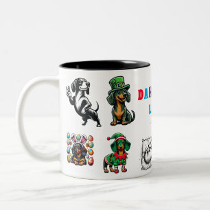 Dackel Life Animal Lover Geschenk Zweifarbige Tasse