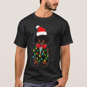 Dackel Lights Xmas Hund T-Shirt