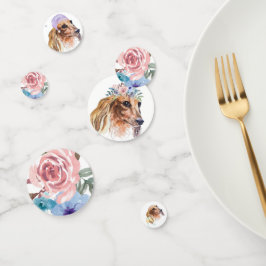 Dackel Long-Hair Watercolor Theme Party Konfetti