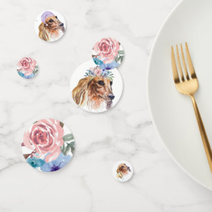 Dackel Long-Hair Watercolor Theme Party Konfetti