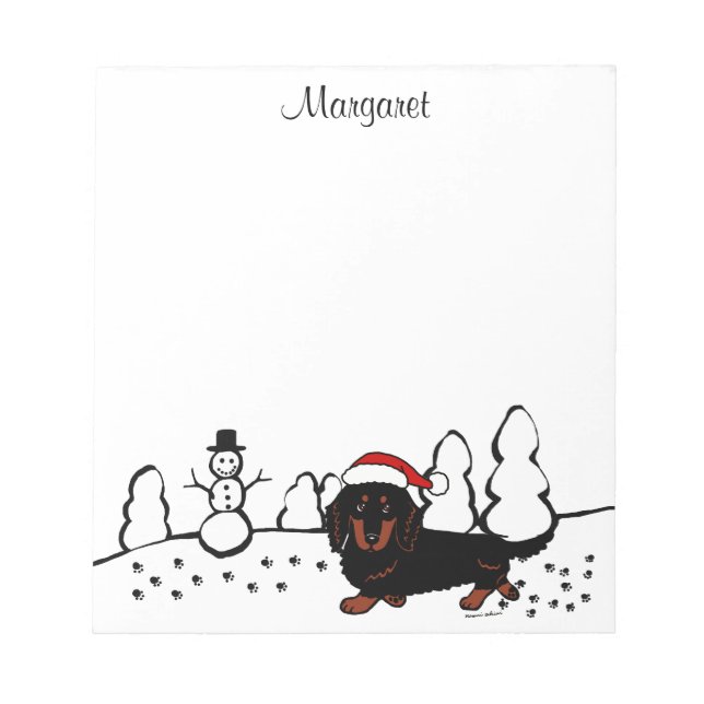 Dackel Long Hairs Black and Tan Notizblock (Vorderseite)