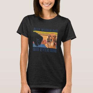 Dackel Longhair Beste Dackel Vater je Vintag F T-Shirt