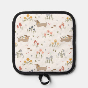 Dackel Lover Weiner Hunde Wurst Hunde Wildblume Topflappen