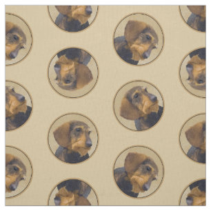 Dackel Malen von Drahthaarfalten, Schwarz & Tan Hu Stoff