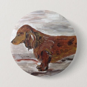 Dackel-Malerei-Button durch Willowcatdesigns Button
