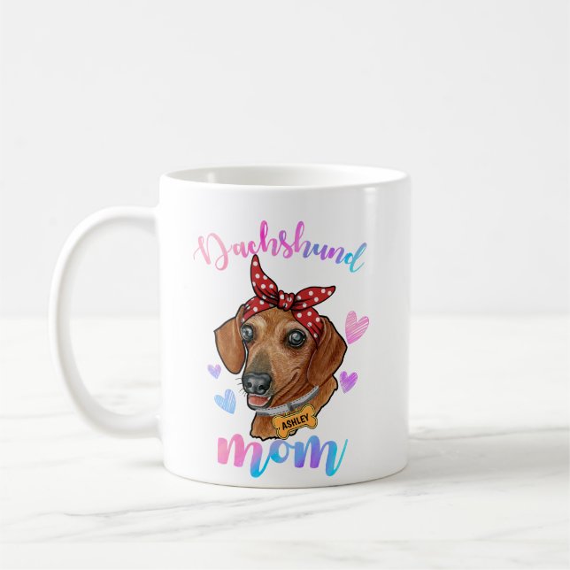 Dackel Mama Aquarell Dog Mama Kaffeetasse (Links)